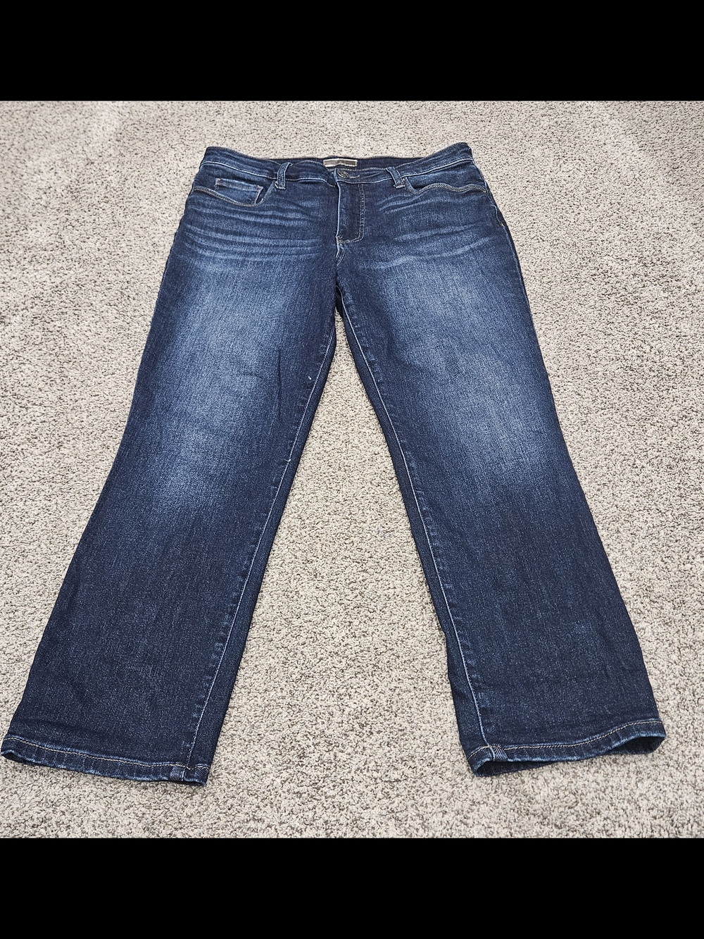 Kut from the Kloth Women's Reese Fab Ab Ankle Straight Leg Dark Blue Jean